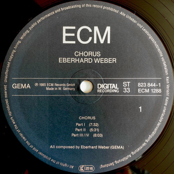 Eberhard Weber : Chorus (LP, Album)