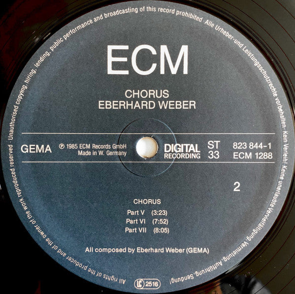 Eberhard Weber : Chorus (LP, Album)