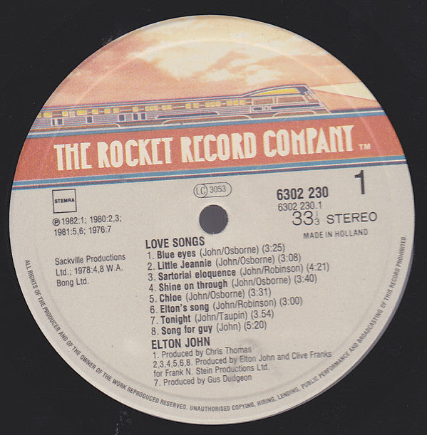 Elton John : Love Songs (LP, Comp)