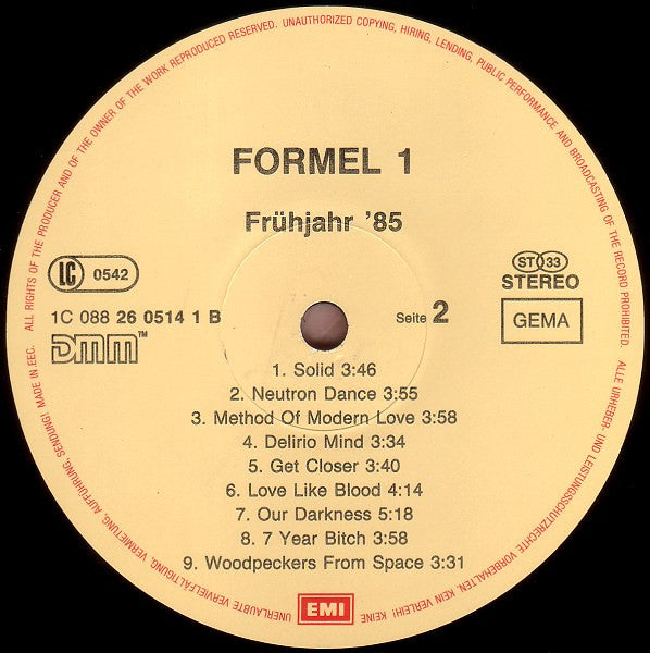 Various : Formel Eins (Frühjahr '85) (LP, Comp)