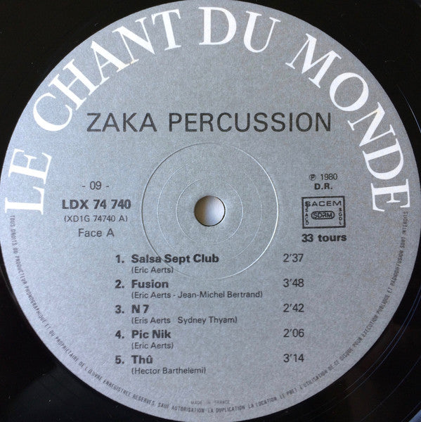 Zaka Percussion : Zaka Percussion (LP, Album, Sil)