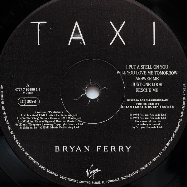 Bryan Ferry : Taxi (LP, Album)