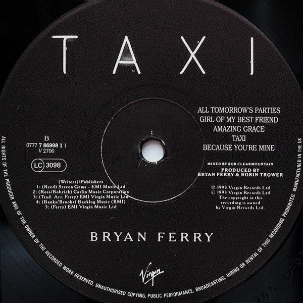 Bryan Ferry : Taxi (LP, Album)