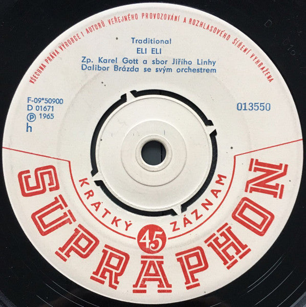 Karel Gott : Eli Eli / Tichý Kout (7", Mono)