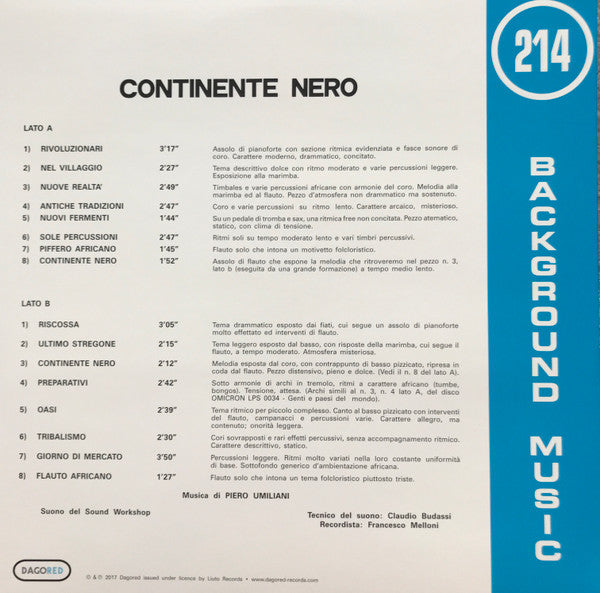 Piero Umiliani : Continente Nero (LP, Album, RE)