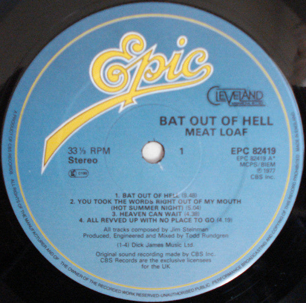 Meat Loaf : Bat Out Of Hell (LP, Album, RE)