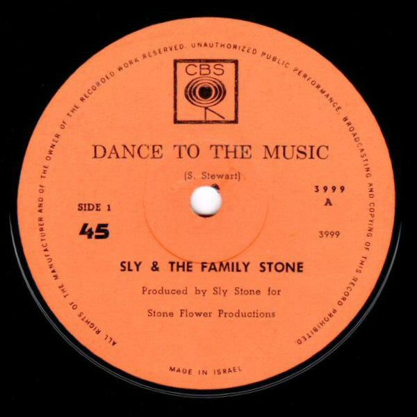 Sly & The Family Stone : Dance To The Music (7", Single)