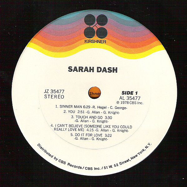 Sarah Dash : Sarah Dash (LP, Album)