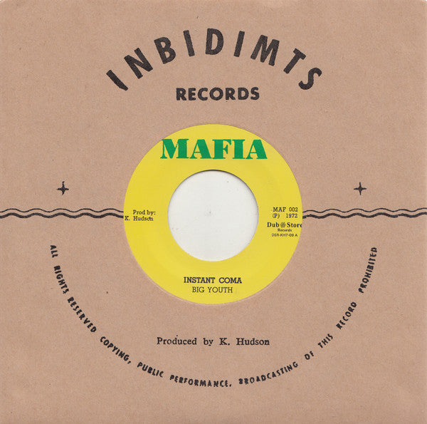 Big Youth : Instant Coma (7", Single, RE)