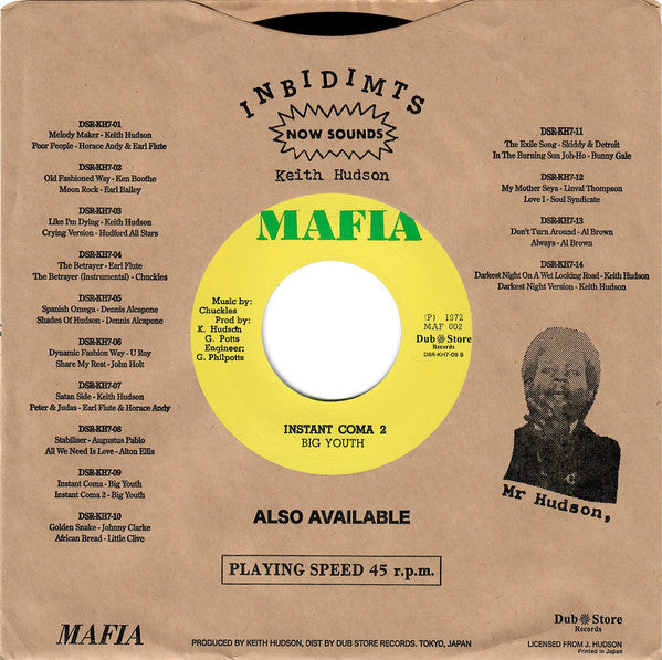 Big Youth : Instant Coma (7", Single, RE)