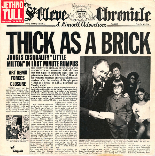 Jethro Tull : Thick As A Brick (LP, Album, RE)