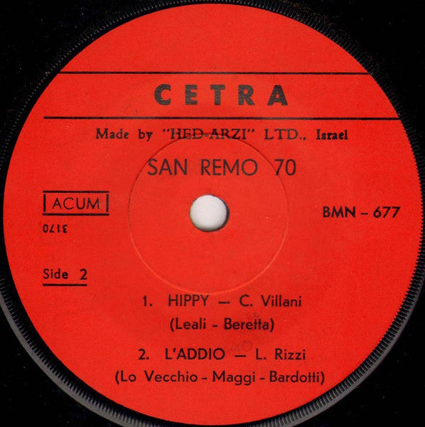 Various : San Remo 1970 (7", EP)