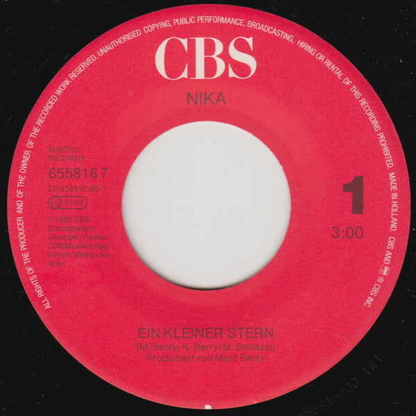 Nika (10) : Ein Kleiner Stern (7", Single)