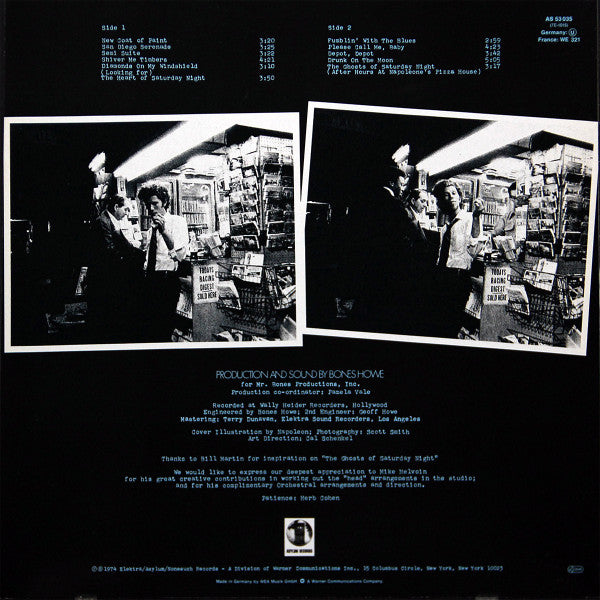 Tom Waits : The Heart Of Saturday Night (LP, Album, RE)