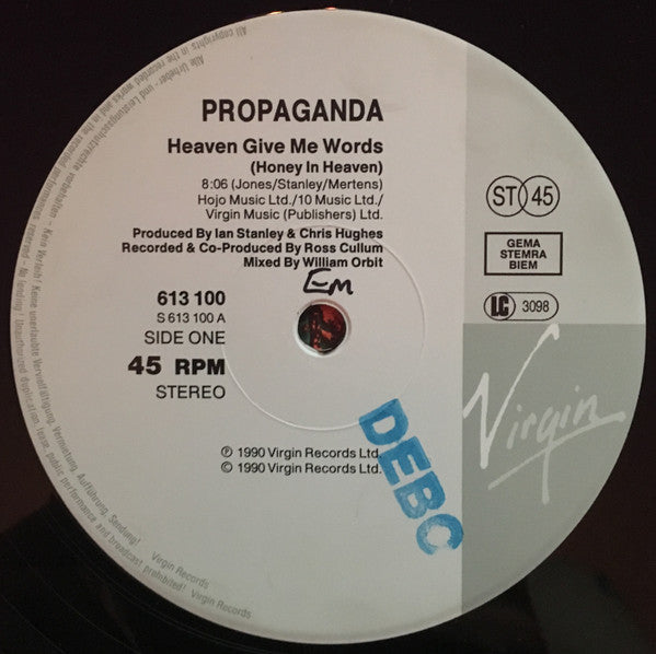 Propaganda : Heaven Give Me Words (12")