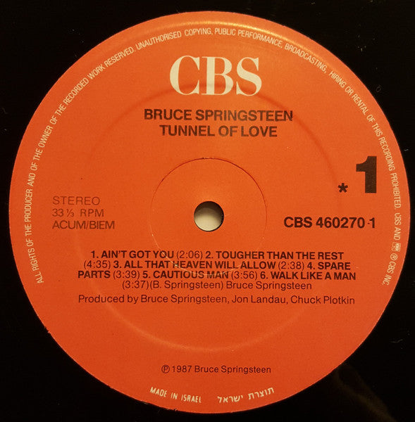 Bruce Springsteen : Tunnel Of Love  (LP, Album)