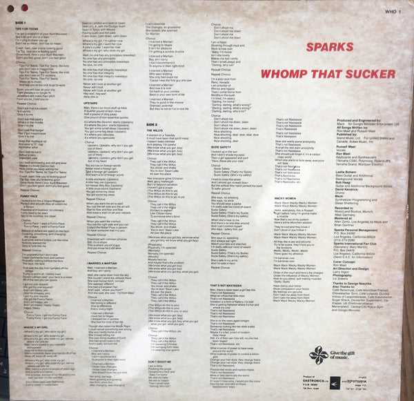 Sparks : Whomp That Sucker (LP, Album)