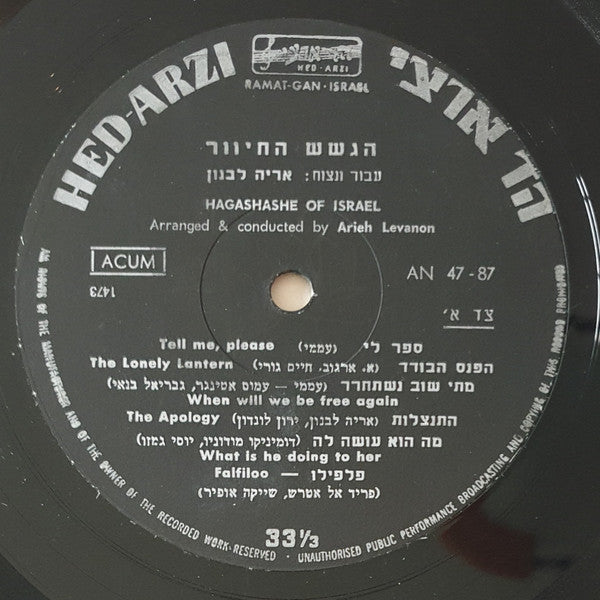 הגשש החיוור = Hagashash Of Israel* : במועדון הסנטר הכפול = At The Double Chin (LP, Album, Mono)