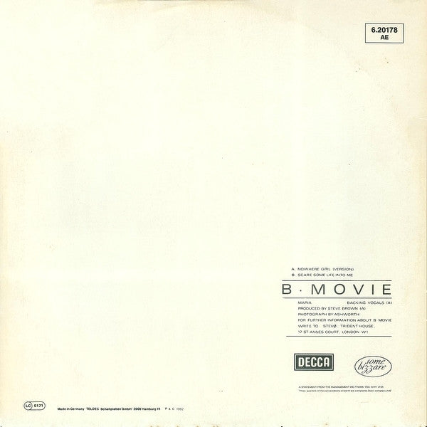 B·Movie* : Nowhere Girl (12", Single)