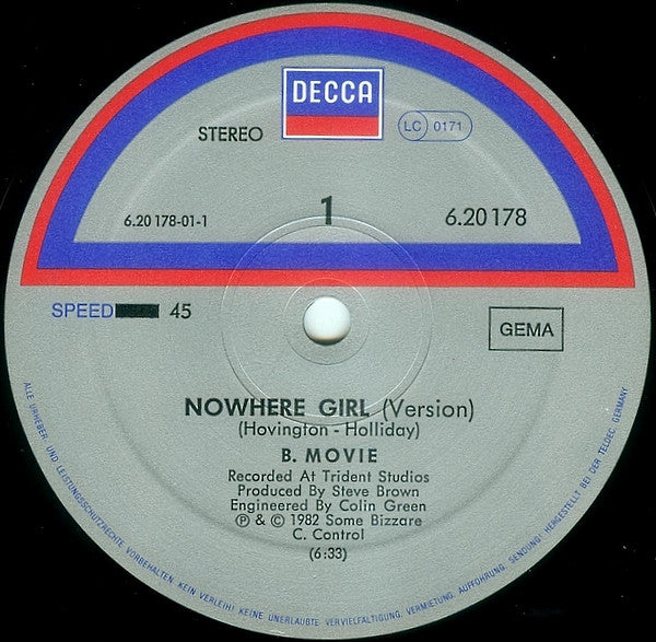 B·Movie* : Nowhere Girl (12", Single)