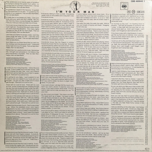Leonard Cohen : I'm Your Man (LP, Album)