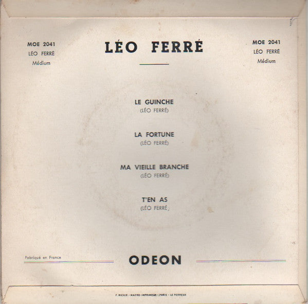 Léo Ferré : Léo Ferré (7", EP, RE, Gre)