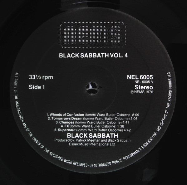 Black Sabbath : Black Sabbath Vol 4 (LP, Album, RE, Gat)