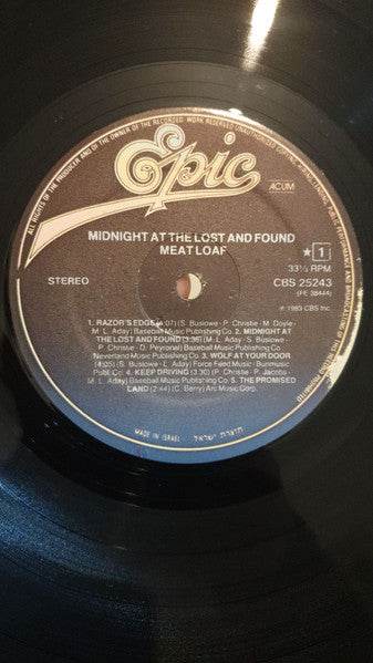 Meat Loaf : Midnight At The Lost And Found (LP, Album)
