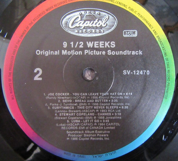 Various : 9½ Weeks (Original Motion Picture Soundtrack) (LP, Album, Rai)