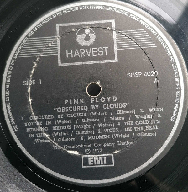 Pink Floyd : Obscured By Clouds (LP, Album, Fli)