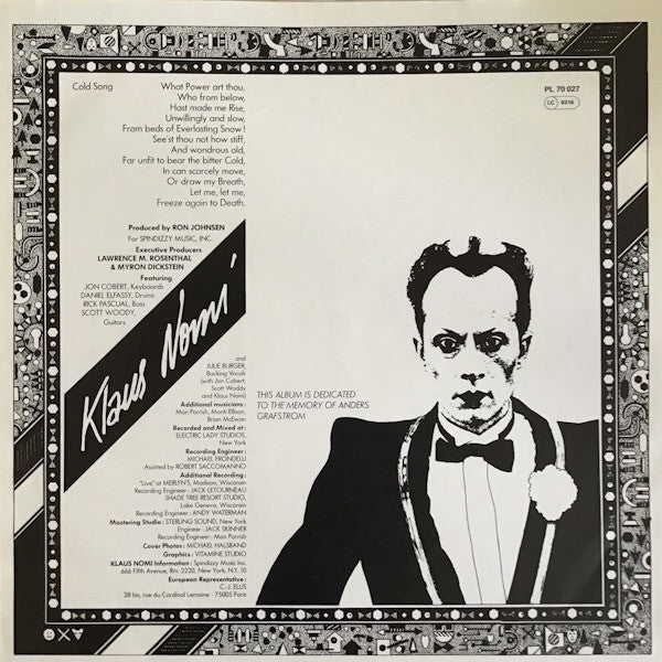Klaus Nomi : Klaus Nomi (LP, Album, RE)