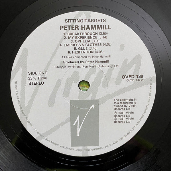 Peter Hammill : Sitting Targets (LP, Album, RE)