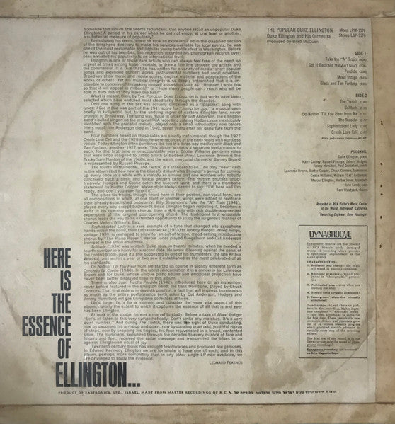 Duke Ellington And His Orchestra : The Popular Duke Ellington (LP, Album, Mono)