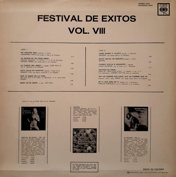 Various : Festival De Éxitos Vol. VIII (LP, Comp)