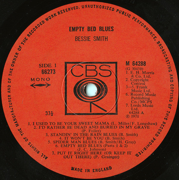 Bessie Smith : Empty Bed Blues (2xLP, Comp, Mono, Gat)