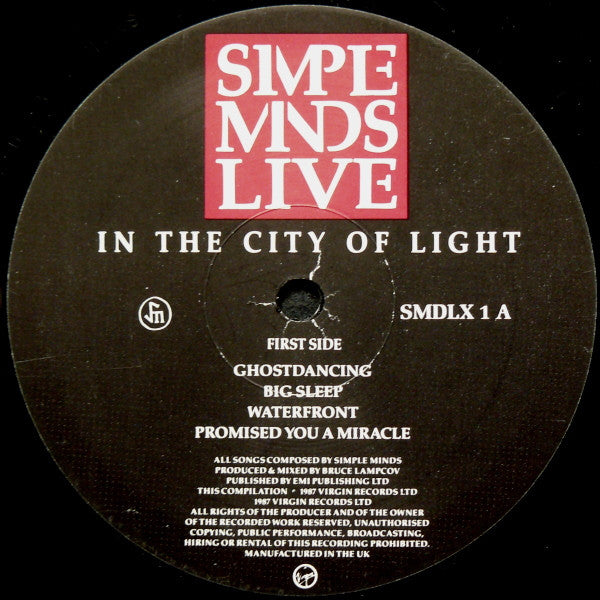 Simple Minds : Live In The City Of Light (2xLP, Album, Gat)