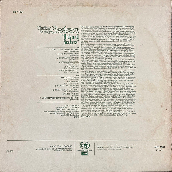 The Seekers : The Four & Only Seekers (LP, Album, RE)