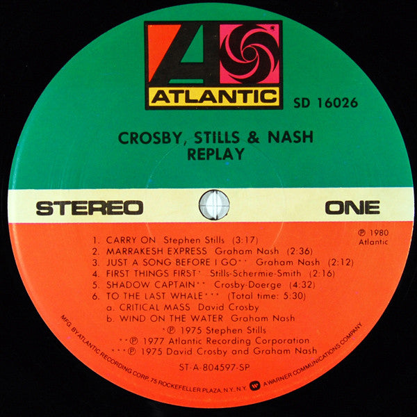 Crosby, Stills & Nash : Replay (LP, Comp, SP )