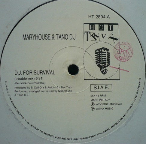 Maryhouse* & Tano D.J.* : D.J. For Survival (12")