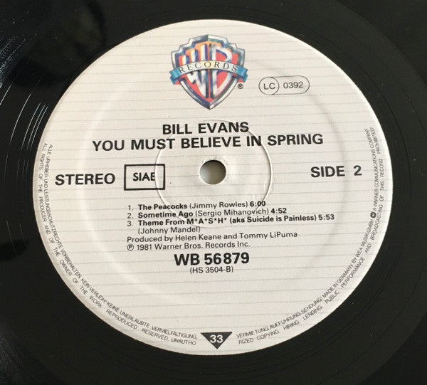 Bill Evans : You Must Believe In Spring (LP, Album)