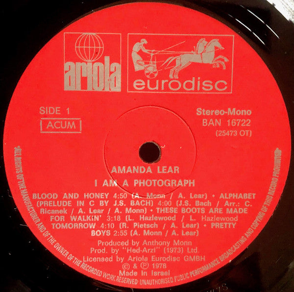 Amanda Lear : I Am A Photograph (LP, Album)