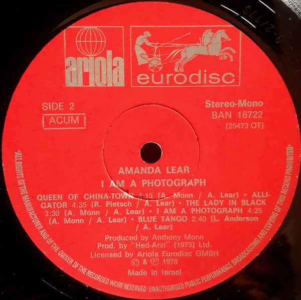 Amanda Lear : I Am A Photograph (LP, Album)