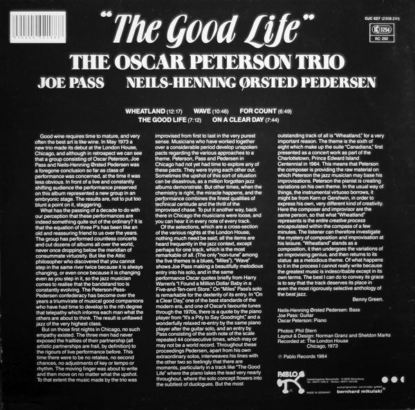 The Oscar Peterson Trio : The Good Life (LP, Album)