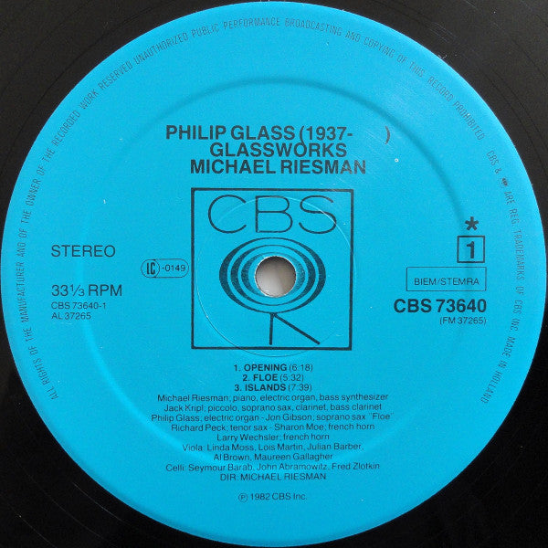 Philip Glass : Glassworks (LP, Album)