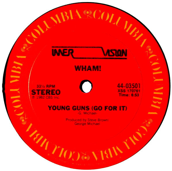 Wham! : Young Guns (Go For It) (12", Car)