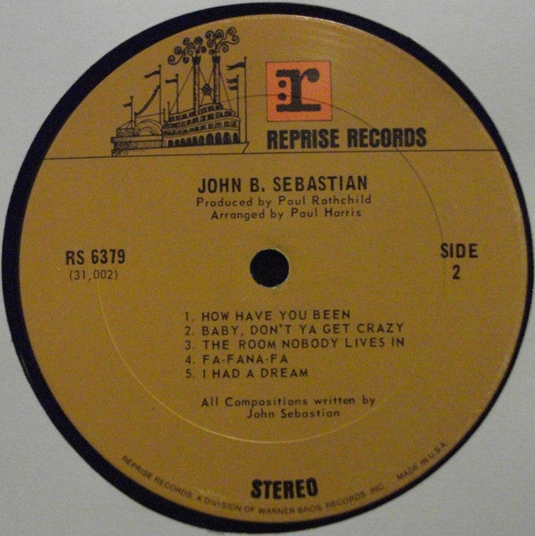 John B. Sebastian* : John B. Sebastian (LP, Album, Gat)