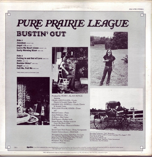 Pure Prairie League : Bustin' Out (LP, Album, RE)