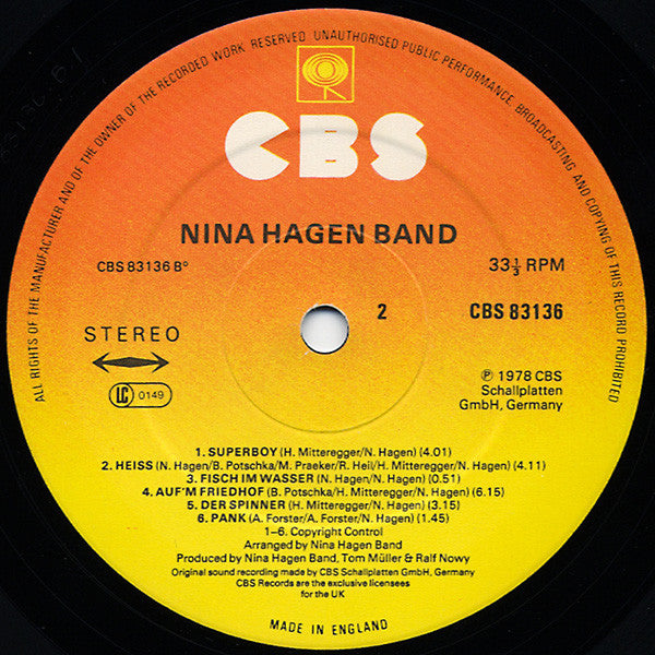 Nina Hagen Band : Nina Hagen Band (LP, Album)