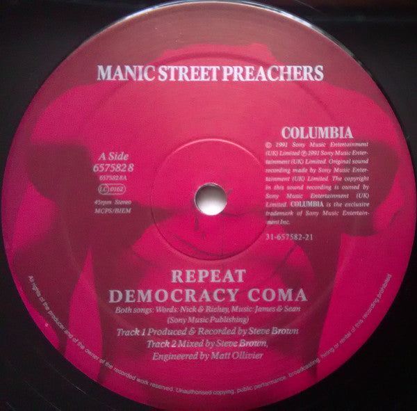 Manic Street Preachers : Repeat / Love's Sweet Exile (12", Single, Ltd, Gat)