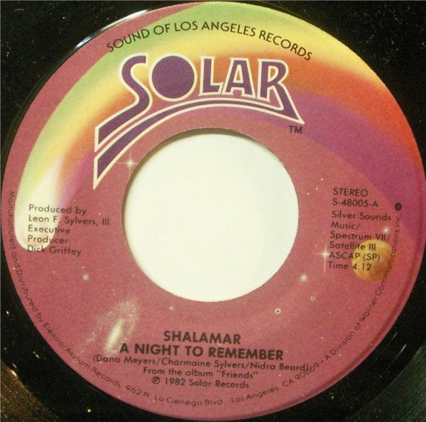 Shalamar : A Night To Remember (7", SP )